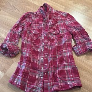 Plaid flannel button shirt